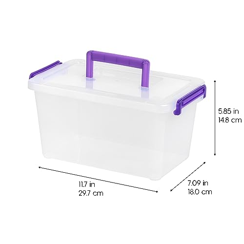 IRIS USA 5 Qt Plastic Storage Bins with Lids, 6 Pack, Stackable, Clear N3948