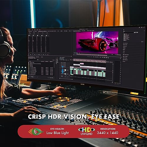 Viotek GNV34DBE4 34 Inch UWQHD 144Hz Curved Gaming Monitor T43056