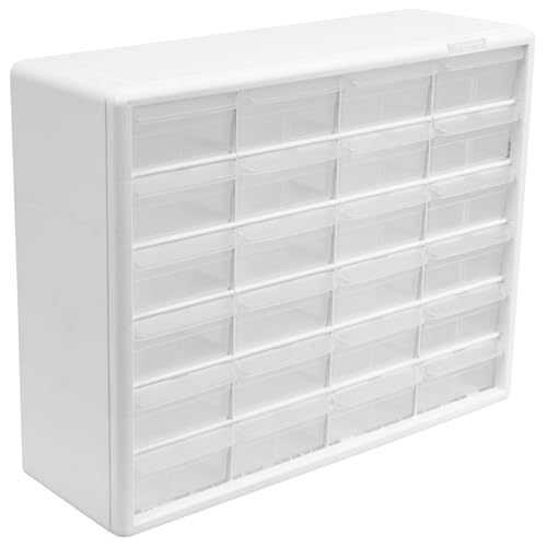 Akro-Mils 24-Drawer Plastic Storage Cabinet, Black I624065