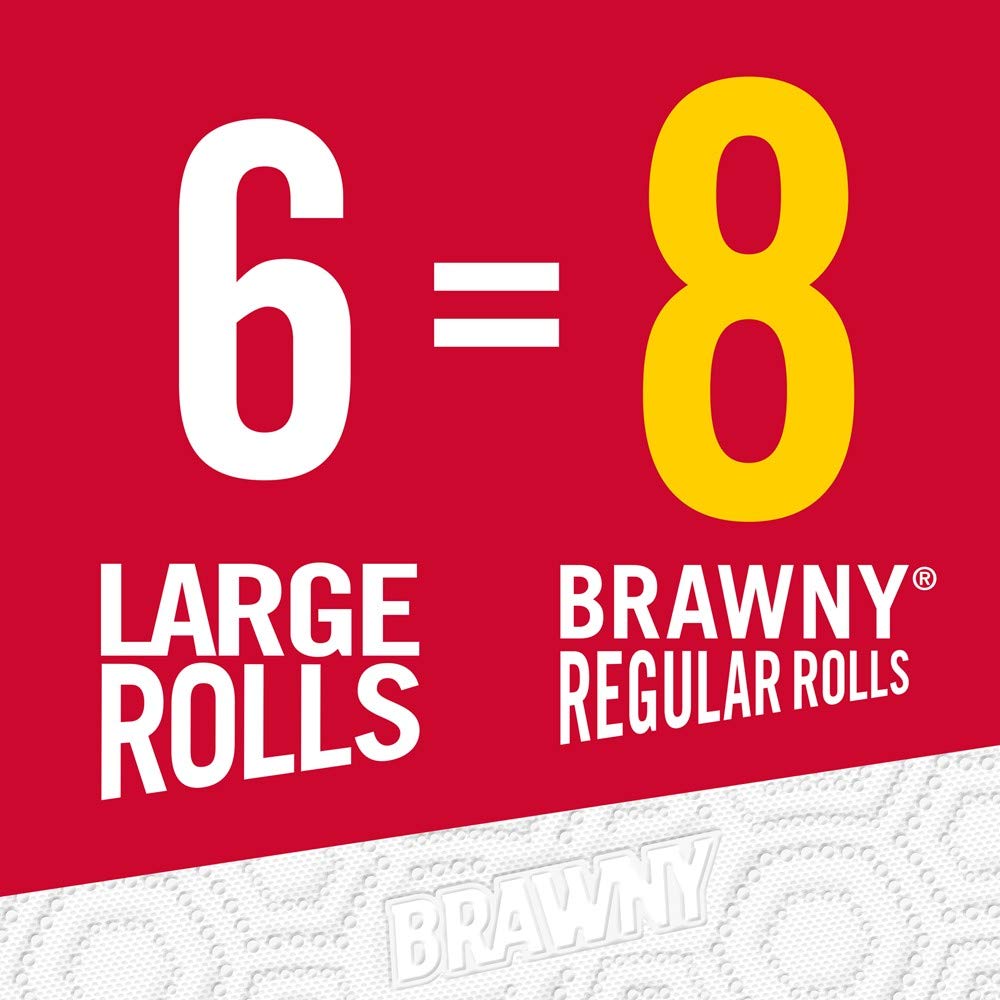 Brawny Paper Towels, 6 Large Rolls, Full Sheet R62853