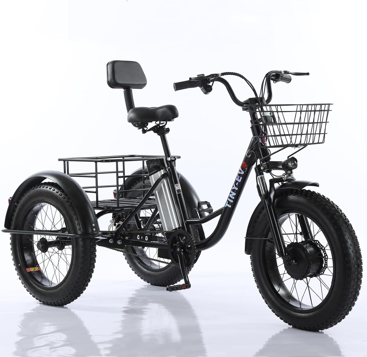 GERRIT Adult Outdoor 3 Wheel Bike, Seniors 3 Wheel Bike, 48V12AH Battery, Storage Basket Electric Tricycle, 3 Wheel Electric Cruiser Tricycle for Seniors, Daily Riding Shopping Tricycle
