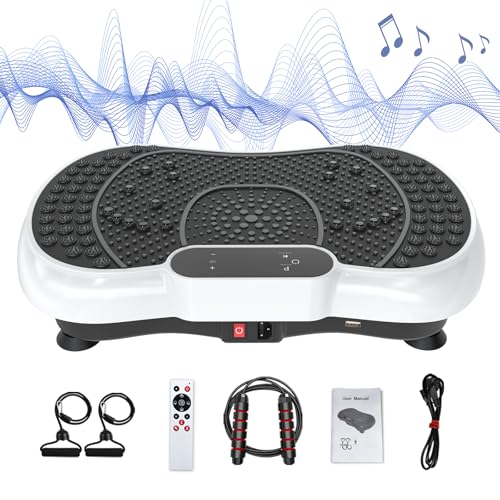 Vibration Plate Exercise Machine with Bluetooth Speaker, 450 lbs Capacity O459