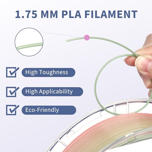 Rainbow 3D PLA Printer Filament 1.75mm Matte, 1kg P386477
