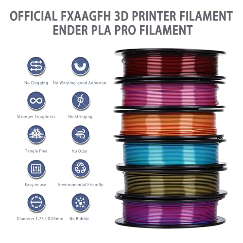 Rainbow 3D PLA Printer Filament 1.75mm Matte, 1kg P386477