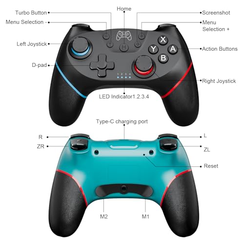 Diswoe Wireless Pro Controller 2 Pack for Switch 2/Lite/OLED, PC & Android T8435
