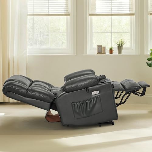 MCombo Dual Motor Power Lift Recliner Chair for Elderly with Heat and Massage, Black E570141