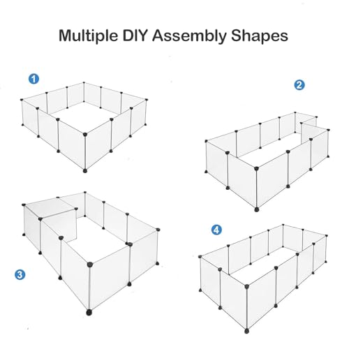 Transparent Dog Playpen with Wall Anchor, 23.6" H, 10 Panels, White N19944