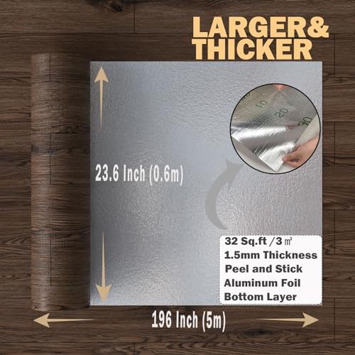 Oxdigi Peel and Stick Vinyl Flooring Roll 23"x393" Waterproof Wood Plank U1250