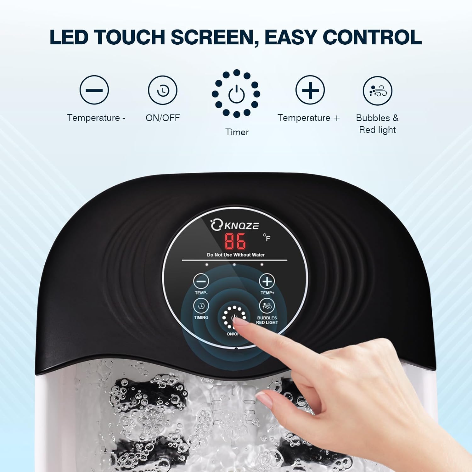 Foot Spa Massager with Heat, Bubbles and Touch Screen T787