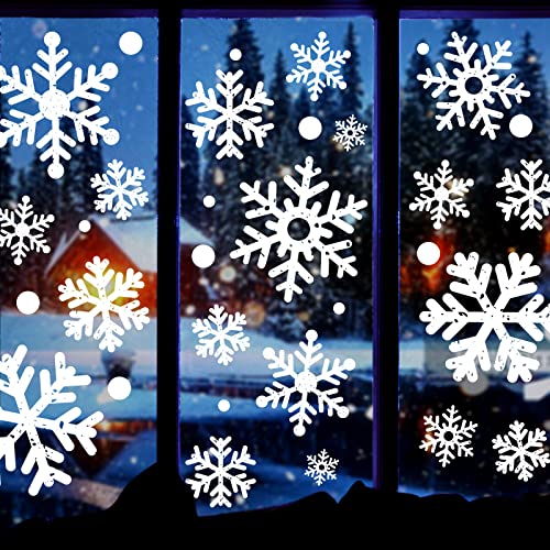 110 PCS Extra Large Snowflake Christmas Window Clings Decals for Glass W71694
