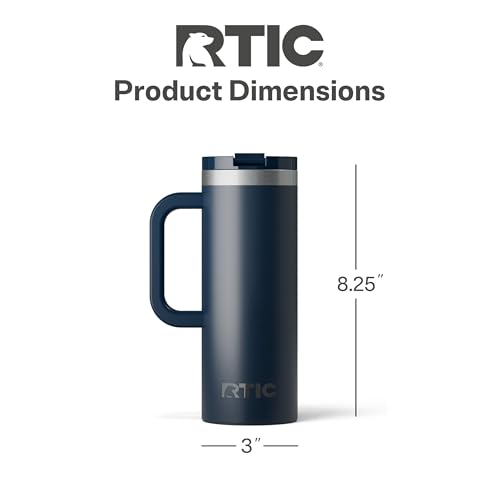 RTIC 20oz Road Trip Travel Mug with Lid and Handle, Insulated Stainless Steel P393441