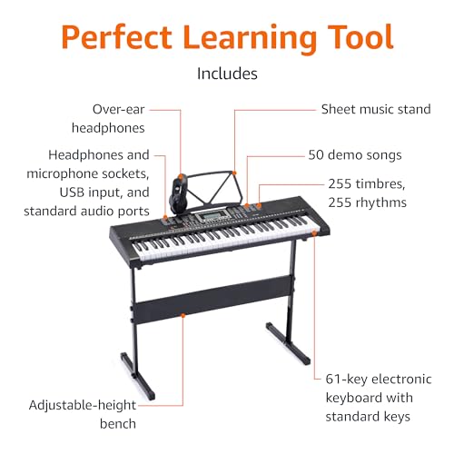 Amazon Basics Electric Keyboard 88-Keys Semi-Weighted Digital Piano with Sustain Pedal, Black H295585