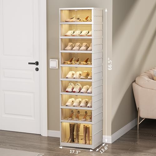 Portable Shoe Rack Organizer 6 Tier Foldable Shoe Cabinet with Doors R778865
