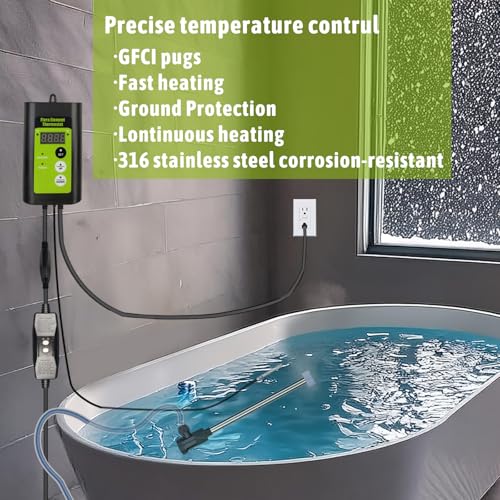 240V 3000W Submersible Water Heater with Thermostat and GFCI for Pools G40056