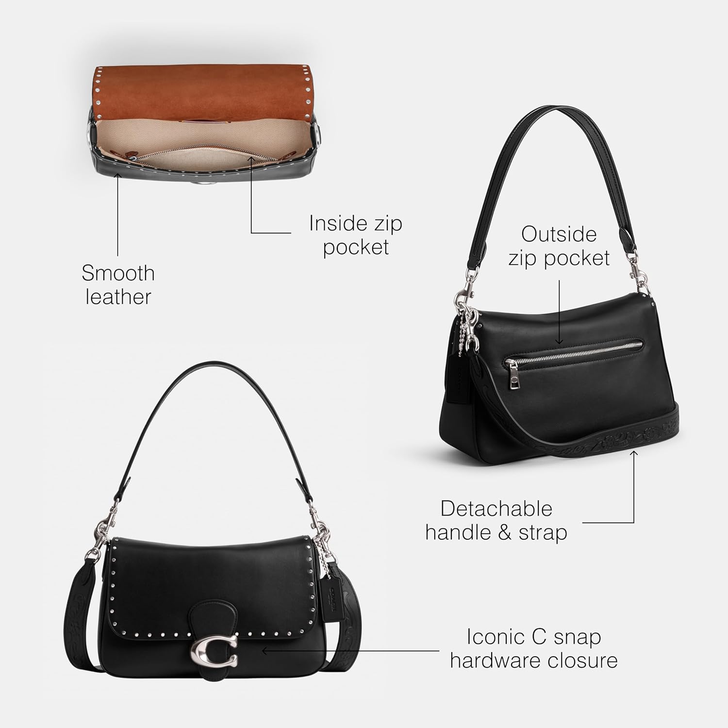 Coach Soft Tabby Black R676