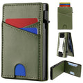 Slim Wallet Pop Up Card Holder - for 9-12 Cards, Minimalist Wallet for Men, ID Window, Smart Wallet with RFID Blocking, Front Pocket, Cash Slot, Money Clip
