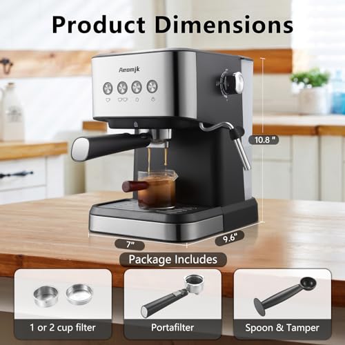 Espresso Machine 20 Bar with Milk Frother Steam Wand for Home B593