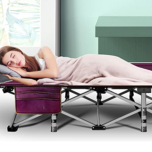 ABORON Folding Camping Cot with Mat for Adults, Heavy Duty Outdoor Bed with Carry Bag C211720