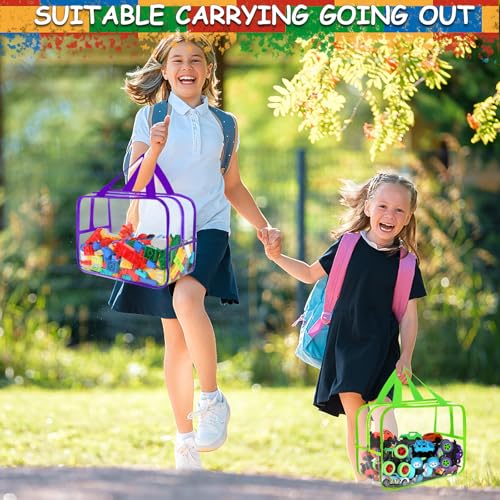 6 Packs Large Toy Storage Bags with Labels, Clear PVC Organizer with Zipper W66156