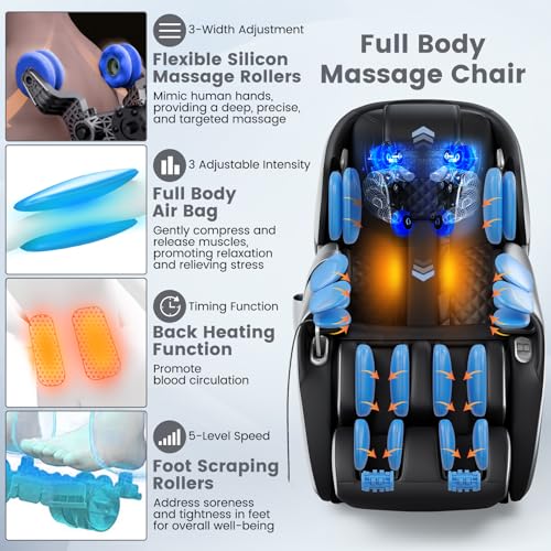 Relaxe Zero Gravity Shiatsu Massage Chair with Heating, Brown X254294