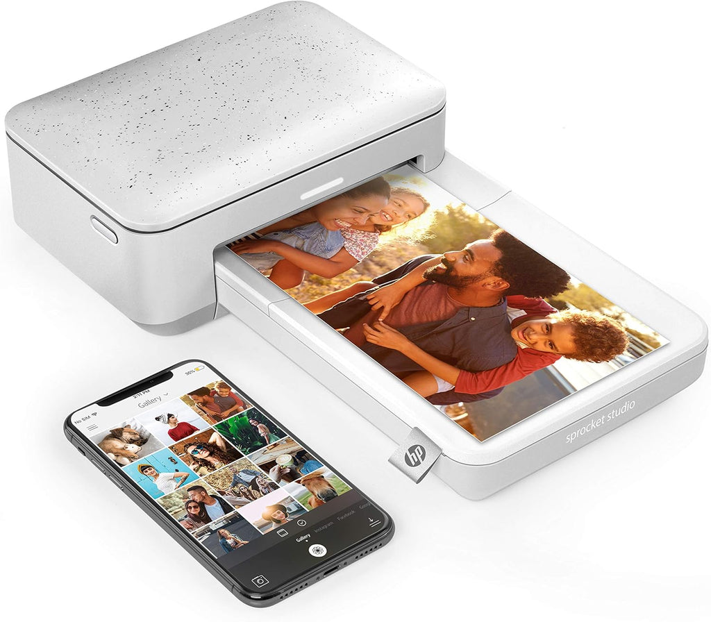 HP Sprocket Studio Plus 4x6 Instant Photo Printer with Case and Paper, White Q51150