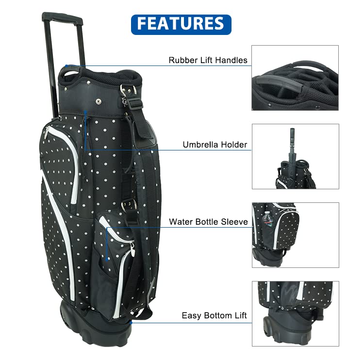 RJ Sports Carter 14 Way Divider Golf Cart Bag with Wheels P135482