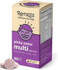 Renzo's Picky Eater Kids Multivitamin with Iron - Dissolving Kids Vitamins with Vitamin D3 & K2 and More - 60 Sugar-Free Melty Tabs, Cherry Cherry Mo’ Cherry Flavored