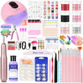 Acrylic Nail Kit with liquid Monomer,6 colors Acrylic powder,UV Lamp Acrylic for Beginners with Everything Nail Supplies (Pink)