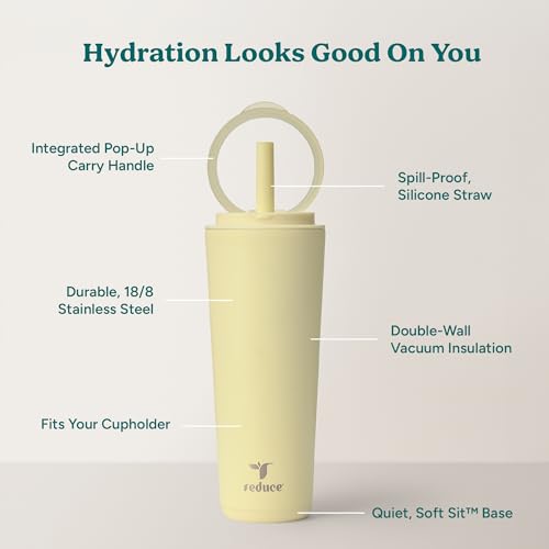 Halo 32 oz Stainless Steel Vacuum Insulated Tumbler with Flip Handle Lid, Lilac Bud H350