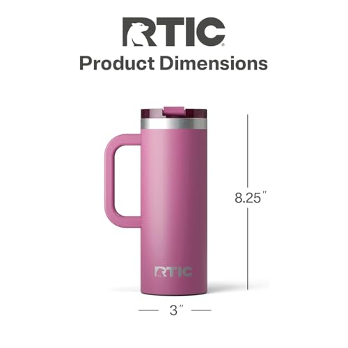 RTIC 20oz Road Trip Travel Mug with Lid and Handle, Insulated Stainless Steel P393441