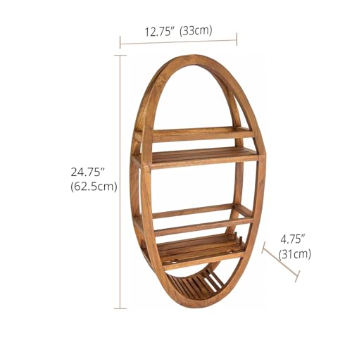 AquaTeak Moa Oval Teak Shower Organizer W459