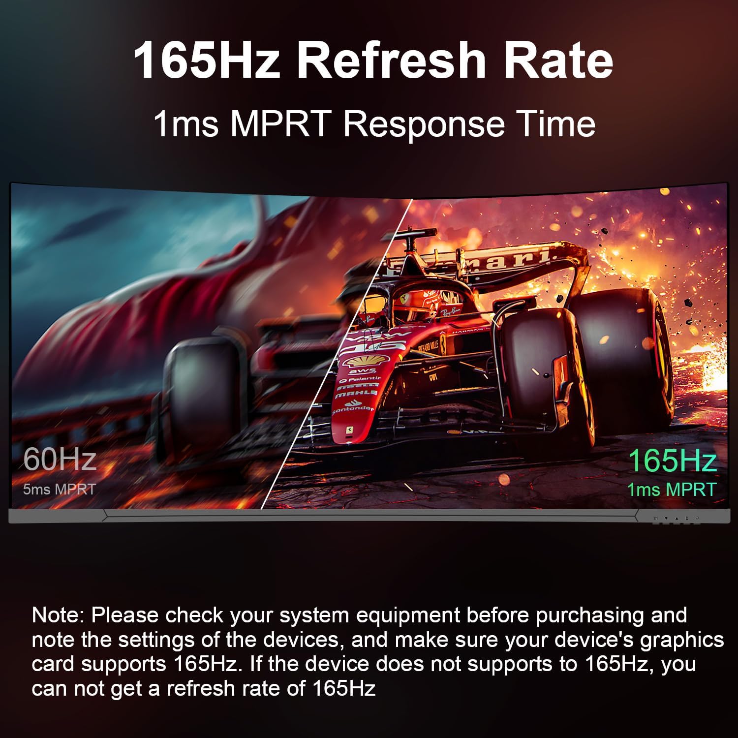 34" Curved WQHD 3440×1440 Gaming Monitor 165Hz 1ms HDR 10 Q254