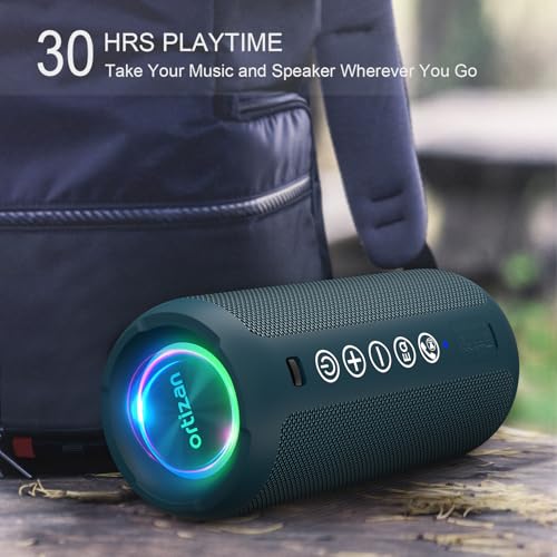 Ortizan Portable Bluetooth Speaker IPX7 Waterproof 24W Loud Sound, Black J77282