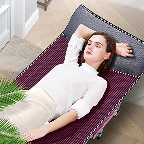 ABORON Folding Camping Cot with Mat for Adults, Heavy Duty Outdoor Bed with Carry Bag C211720
