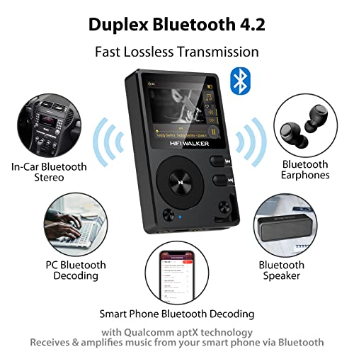 H2 Touch Hi Res MP3 Player with Bluetooth, 2.4" HD Touch Screen, 64GB W5819