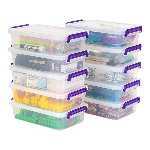 IRIS USA 5 Qt Plastic Storage Bins with Lids, 6 Pack, Stackable, Clear N3948
