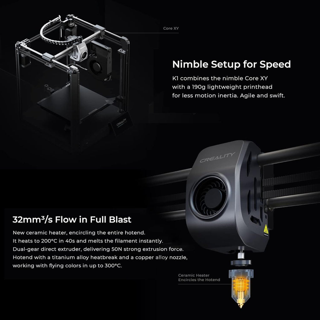 3D Printer K1 High Speed with Touchscreen and Direct Extruder U1167