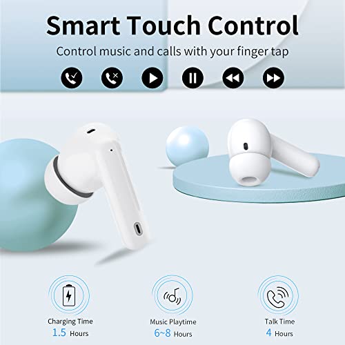 Wireless Earbuds with Charging Case Bluetooth 5.3 ANC, Rose Gold U308