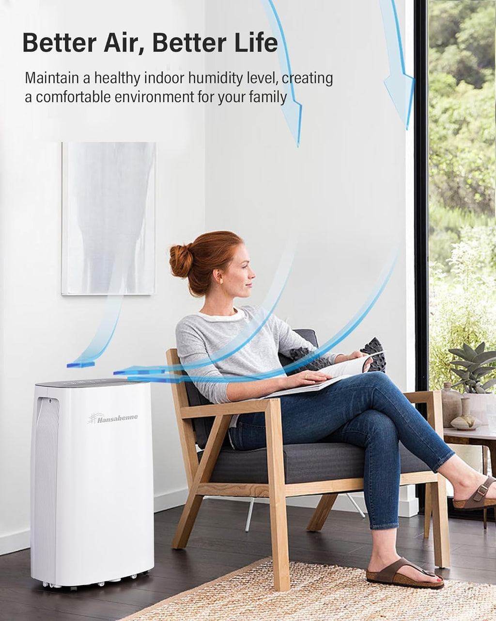 50-Pint Dehumidifier for Basement and Large Rooms, 4500 Sq. Ft, Quiet Auto Drain J509