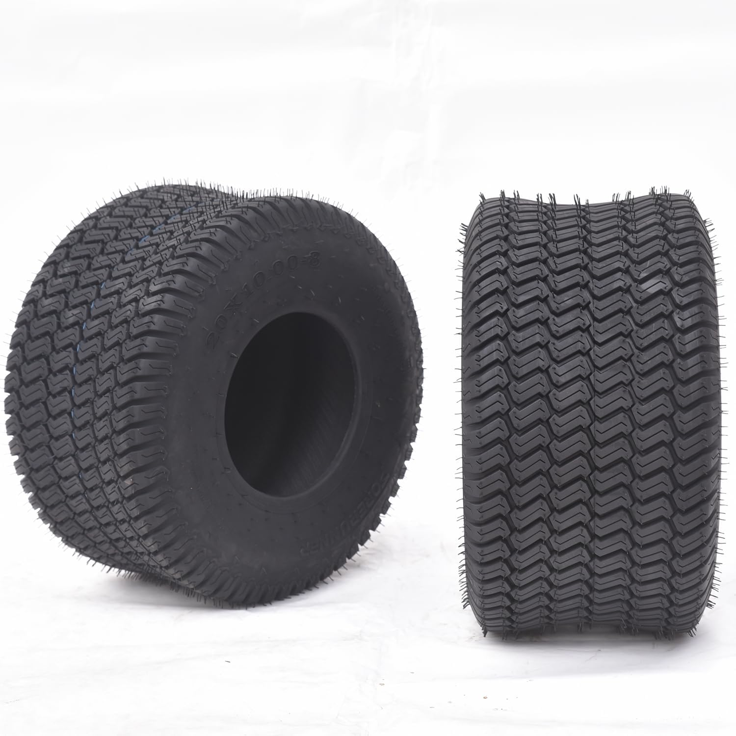 2 PCS 20x10-8 Lawn Mower Tires 4PR Turf Saver Tubeless J834268