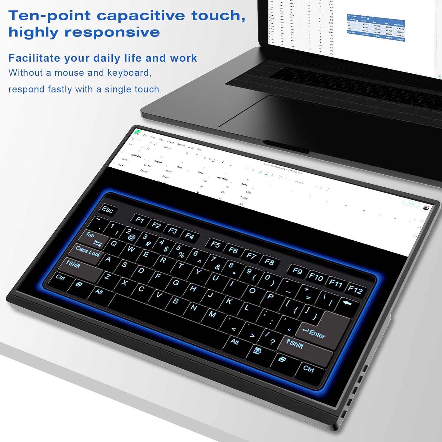Portable Monitor 16 Inch FHD Touchscreen IPS USB-C HDMI for Laptop P817931
