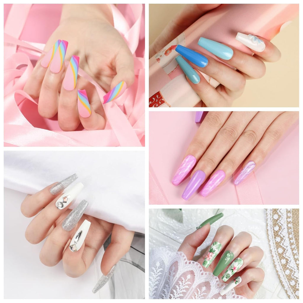 Gel Nail Polish Kit with UV Light and Drill 15Pcs Matte Glossy Top Coat V893
