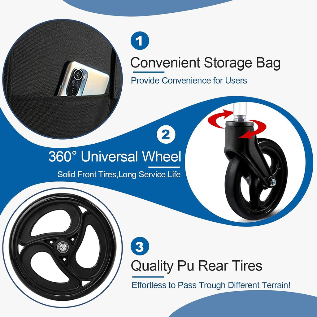 Ultra Light Folding Transport Wheelchair 16lbs Aluminum with Handbrakes V55908