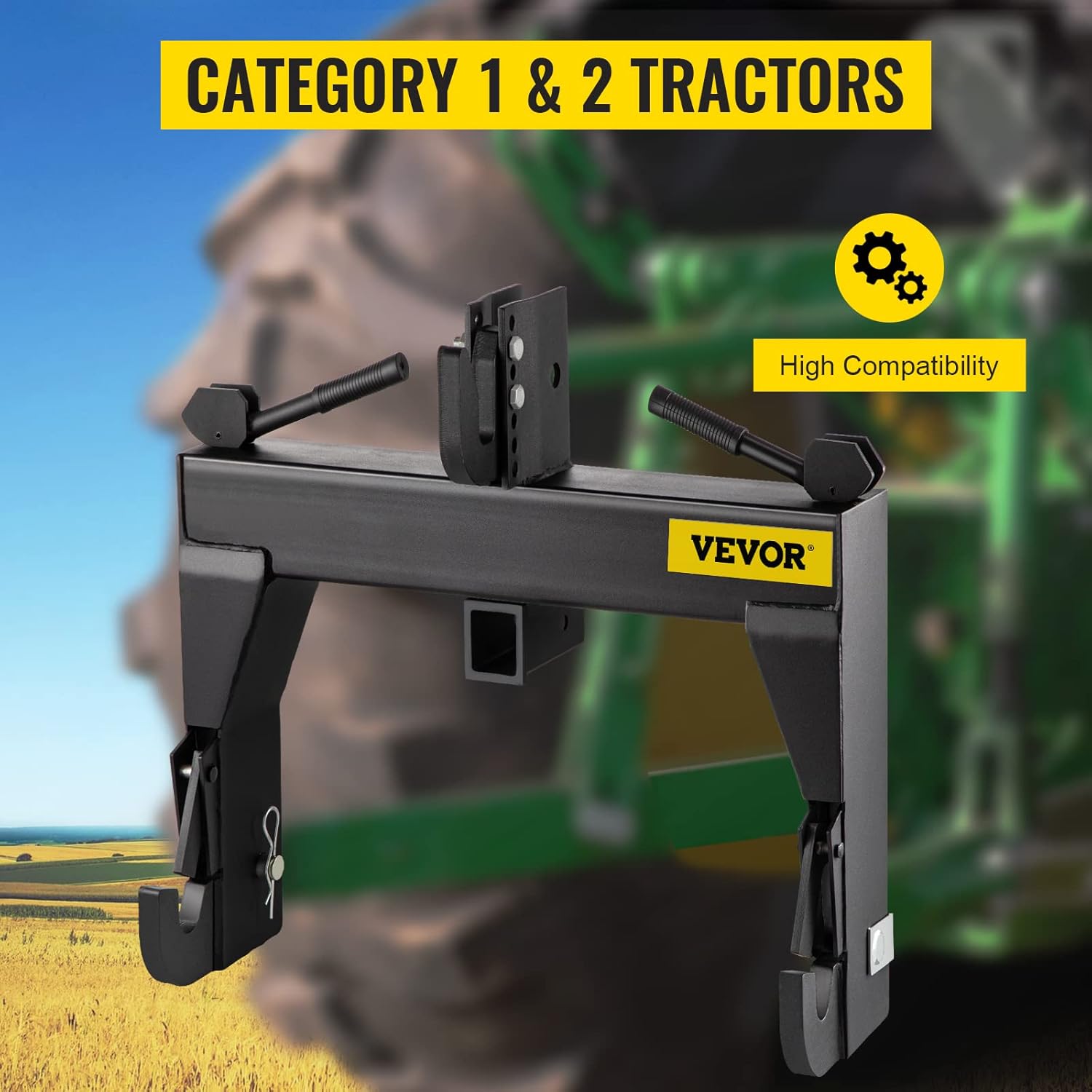 Vevor 3-Point Quick Hitch, Black N8484