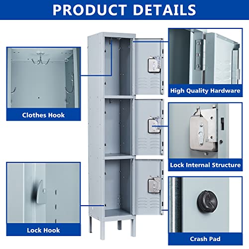 Metal Locker 1 Door 71" Storage Cabinet for Employees, School, Hospital, Gym I289