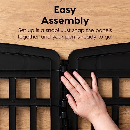 IRIS USA 34" 8-Panel Dog Playpen with Door, Black N326