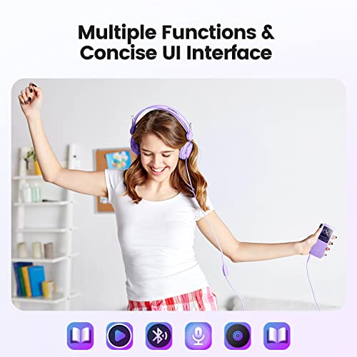 AGPTEK 64GB Bluetooth MP3 Player with 2.4 Inch Screen U9874