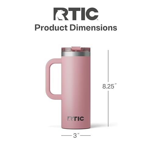 RTIC 20oz Road Trip Travel Mug with Lid and Handle, Insulated Stainless Steel P393441