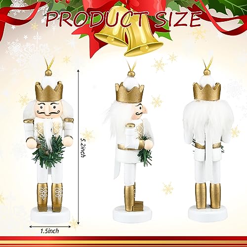 Jetec 10 Pcs Christmas Nutcracker Wooden Hanging Ornaments 5 Inch U816355