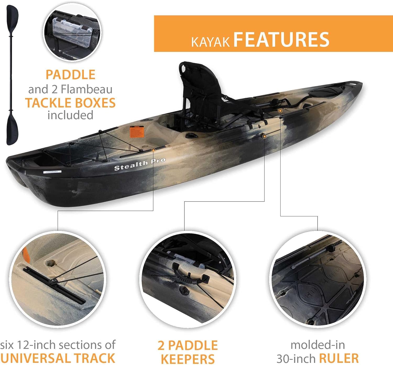 Lifetime Stealth Pro Angler 118 Fishing Kayak E7813